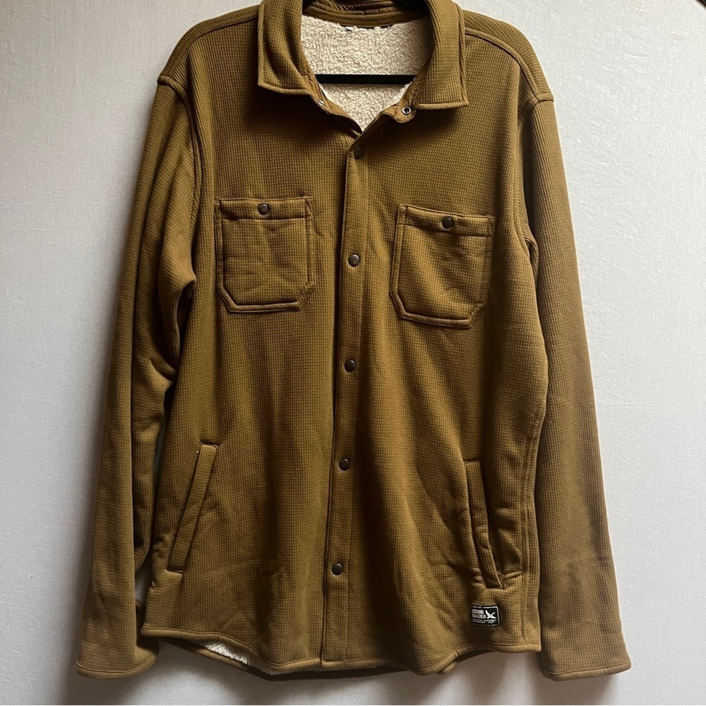 Eddie Bauer Men's Faux Shearling-Lined Waffle knit Thermal Shirt Sz XL